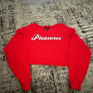 Red long sleeve crop top